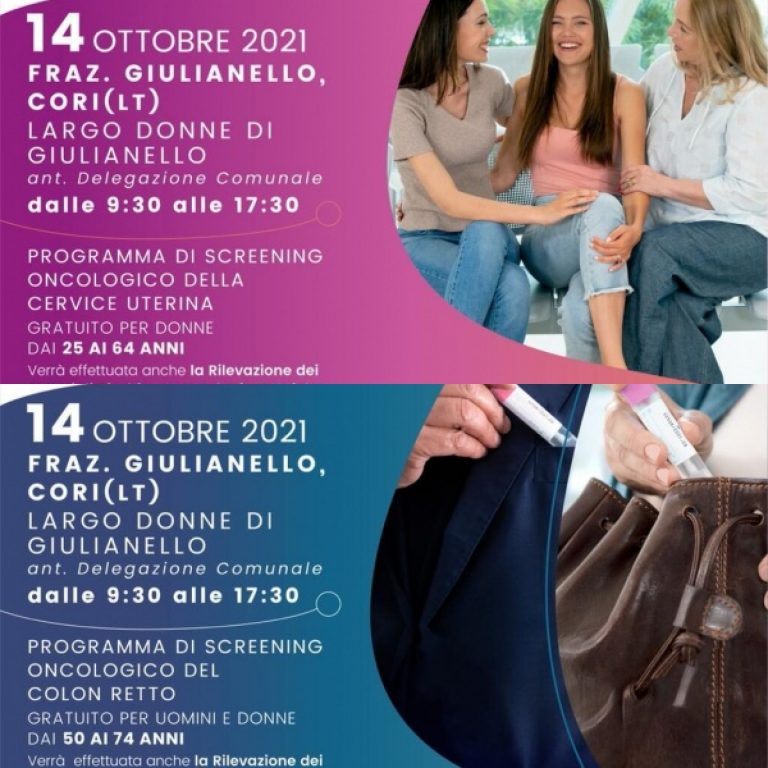 Cori, screening oncologico gratuito a Giulianello