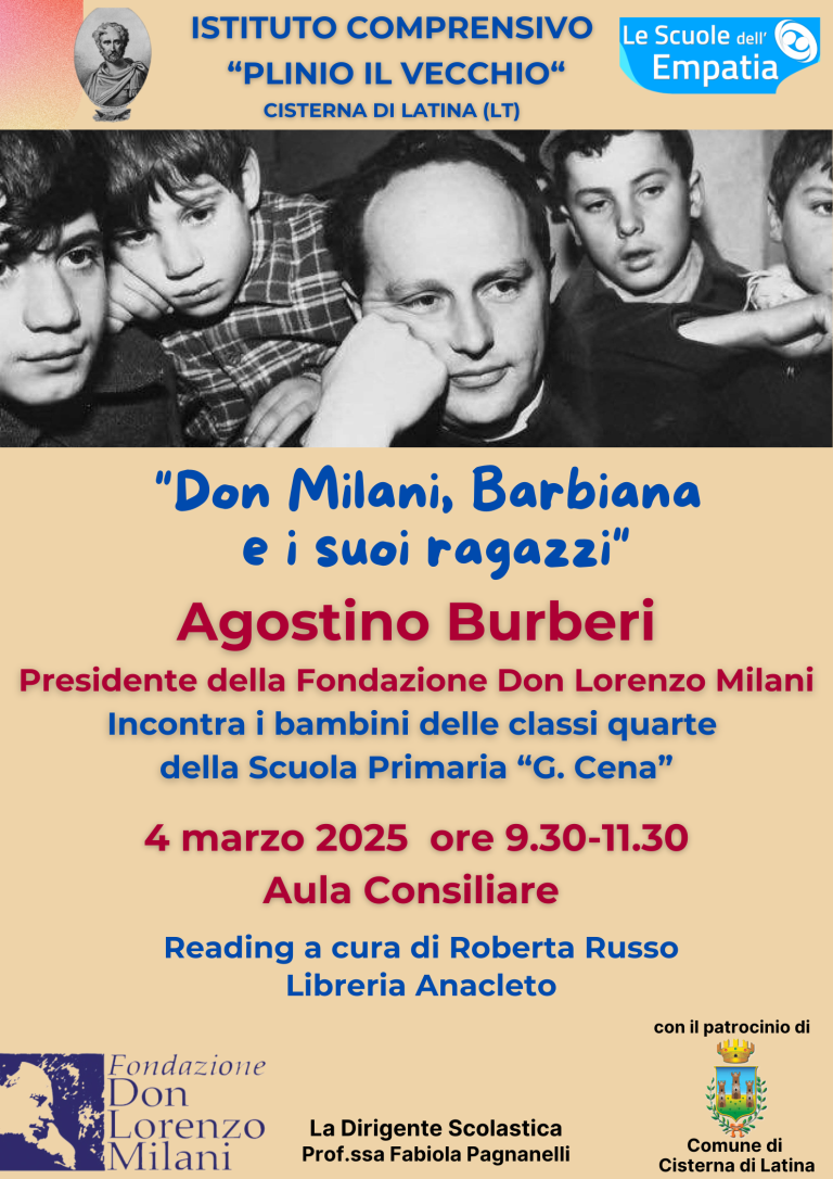 “Don Milani, Barbiana e i suoi ragazzi”: domani a Cisterna incontro sulla figura del “Maestro”