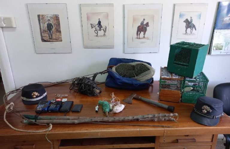 Bracconaggio a Fondi: scoperto un uomo con trappole e richiami elettronici per uccelli. Denunciato