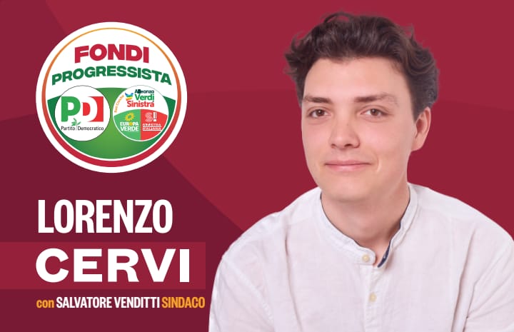 Fondi, Lorenzo Cervi (PD) si candida al Consiglio Comunale