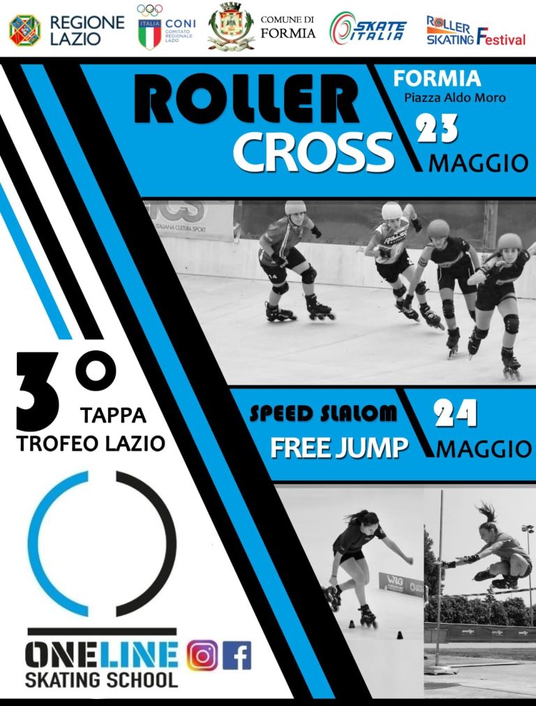 Formia, sabato 23 e domenica 24 maggio la terza tappa del “Trofeo Lazio” di pattinaggio in linea